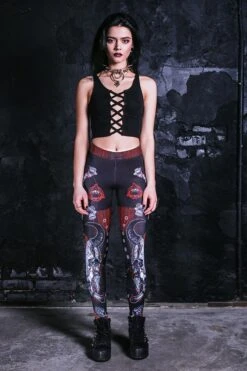 Punk Rock Skull Leggings -Unique Clothing devil punk rock skull leggings