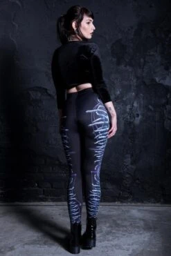 Alien Spine Leggings -Unique Clothing devil walking alien spine leggings