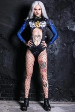 Angel Long Sleeve Bodysuit -Unique Clothing devil walking angel bodysuit