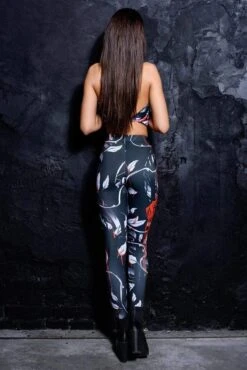 Bloody Rose Leggings -Unique Clothing devil walking bloody rose leggings