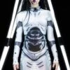 White Droid Cosplay Bodycon Dress -Unique Clothing devil walking bodycon dress