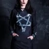 Bones Pentagram Hoodie Dress 1 Bones Pentagram Hoodie Dress -Unique Clothing devil walking bones pentagram
