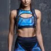 Broken Pieces High Support Sports Bra -Unique Clothing devil walking broken pieces bra