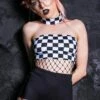 Checkered Choker Boob Tube 2 Checkered Choker Boob Tube -Unique Clothing devil walking checkered choker boob tube f7b2cc17 1921 4038 b062 fc3a0d63498d