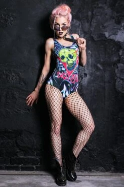 Digital One Piece Swimsuit -Unique Clothing devil walking digit all one piece swimsuit