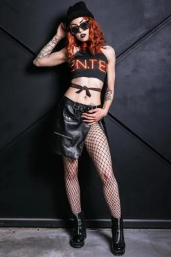 Enter Halter Neck Crop Top 9 Enter Halter Neck Crop Top -Unique Clothing devil walking enter halter neck top