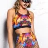 Flame Bra Top -Unique Clothing devil walking flame bra top