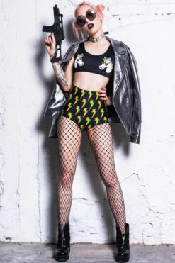 Flash High Waisted Shorts -Unique Clothing devil walking flash high waisted shorts 02200c77 88d5 46e3 ba6e 11eaa8817b33