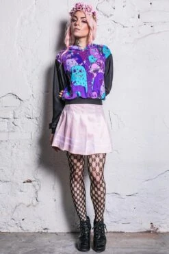 Goblins & Co Cropped Hoodie -Unique Clothing devil walking goblins co cropped hoodie