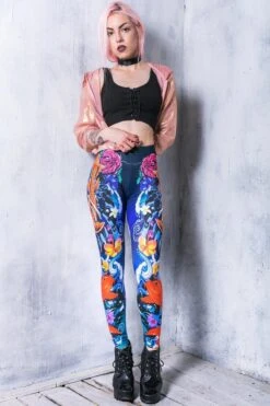 Koi Fish Leggings 7 Koi Fish Leggings -Unique Clothing devil walking koi fish leggings