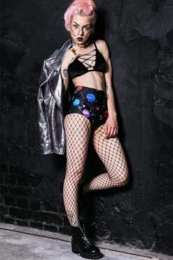 Lost Planets High Waisted Shorts -Unique Clothing devil walking lost planets high waisted shorts e328cd3b 7047 4f57 b901 f867a559c414