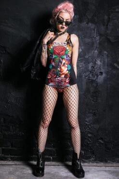 Love & Cursed One Piece Swimsuit -Unique Clothing devil walking love cursed one piece swimsuit