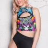 Mind Game Crop Top -Unique Clothing devil walking mind game crop top