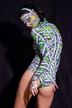 Mummy Long Sleeve Bodysuit 8 Mummy Long Sleeve Bodysuit -Unique Clothing devil walking mummy bodysuit