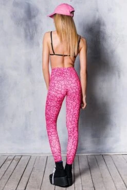Pink Brain Leggings -Unique Clothing devil walking pink brain leggings