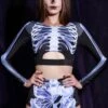 X-Ray Skeleton High Waisted Shorts -Unique Clothing devil walking skeleton high waisted shorts