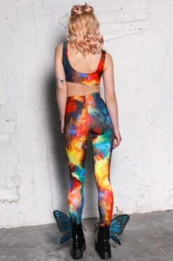 Space Art Leggings 8 Space Art Leggings -Unique Clothing devil walking space art leggings