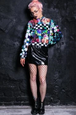 Virtual Love Cropped Hoodie -Unique Clothing devil walking virtual love cropped hoodie dfb0c987 048c 47e3 bcec 41b2345843a4