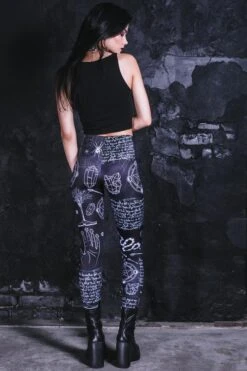 Witchy Leggings -Unique Clothing devil walking witched leggings