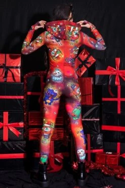 Devil's Party Red Slim-fit Onesie 8 Devil's Party Red Slim-fit Onesie -Unique Clothing devils party red slim fit onesie