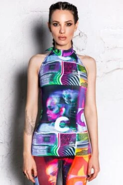 Digital Reality Sleeveless Jumpsuit