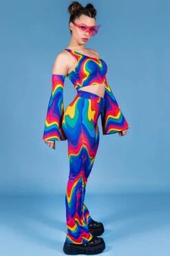 Drip & Dazzle One Shoulder Top -Unique Clothing drip dazzle one shoulder top full view