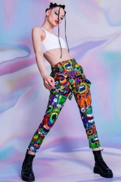 Drippy Aliens Overalls -Unique Clothing drippy aliens overalls front view