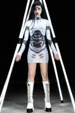 White Droid Cosplay Bodycon Dress -Unique Clothing droid cosplay bodycon dress