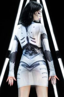 White Droid Cosplay Bodycon Dress -Unique Clothing droid cosplay dress