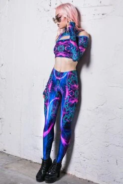 Electric Blue Leggings Set -Unique Clothing electric blue matching set