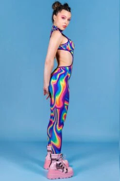 Electric Feel Cut Out Catsuit -Unique Clothing electric feel cut out catsuit side view