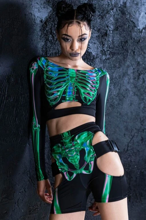 Emerald Skeleton Long Sleeve Top