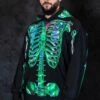Emerald Skeleton Men Hoodie 2 Emerald Skeleton Men Hoodie -Unique Clothing emerald skeleton men hoodie close view