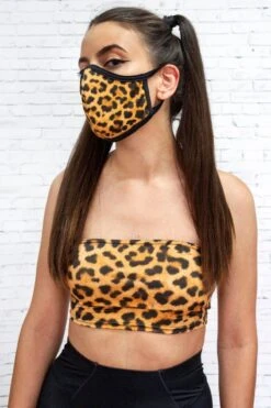 Yellow Leopard Face Mask -Unique Clothing face mask leopard