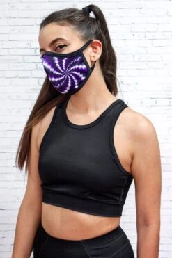 Purple Hypnosis Face Mask -Unique Clothing face mask purple
