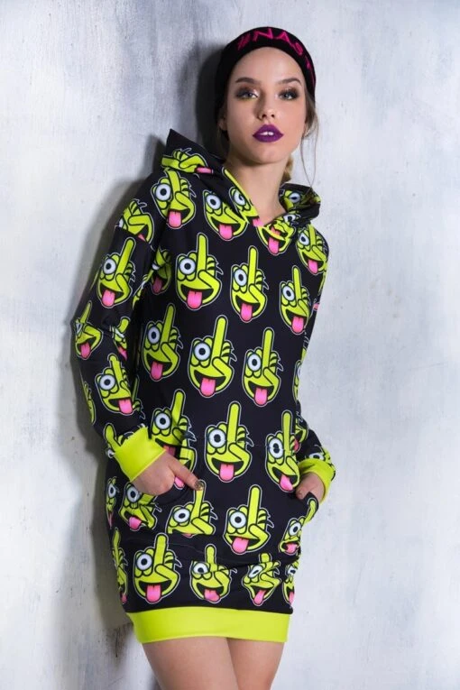 Middle Finger Hoodie Dress