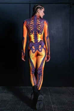 Fire Skeleton Costume 8 Fire Skeleton Costume -Unique Clothing fire skeleton costume back view