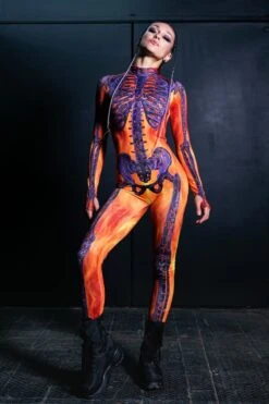 Fire Skeleton Costume 9 Fire Skeleton Costume -Unique Clothing fire skeleton costume full view
