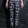 Fuck Society Leggings -Unique Clothing fuck society high waisted leggings