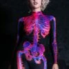 Glitch Skeleton Female Costume 1 Glitch Skeleton Female Costume -Unique Clothing glitch skeleton female costume front view