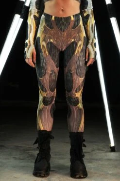 Golden Cyborg Matching Set 9 Golden Cyborg Matching Set -Unique Clothing golden cyborg leggings set