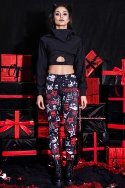 Devil Inside Leggings -Unique Clothing gothic devil walking leggings