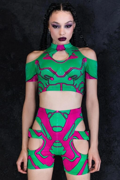 Green Assassin Doll Biker Shorts Set