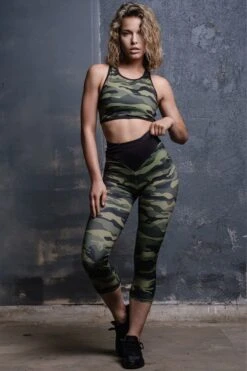 Camo Workout Capri Leggings 9 Camo Workout Capri Leggings -Unique Clothing green camo capri