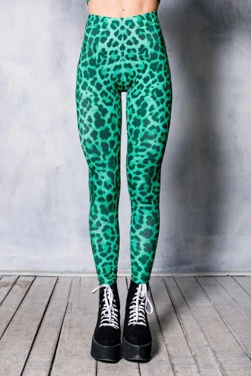 Green Leopard Leggings