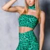 Green Leopard Leggings Set 1 Green Leopard Leggings Set -Unique Clothing green leopard set top