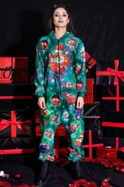 Naughty Devils Green Onesie For Her -Unique Clothing green onesie for her naughty devils