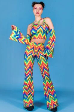 Groovy Rainbow Bell Bottoms -Unique Clothing groovy rainbow bell bottoms full view