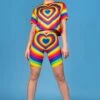 Heartbeat Biker Shorts Set -Unique Clothing heartbeat biker shorts set front view