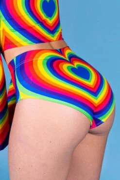 Heartbeat Booty Shorts Set 8 Heartbeat Booty Shorts Set -Unique Clothing heartbeat booty shorts set back view